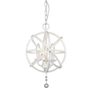Tull 3-Light Matte White Indoor Candle Chandelier with No Bulbs Included