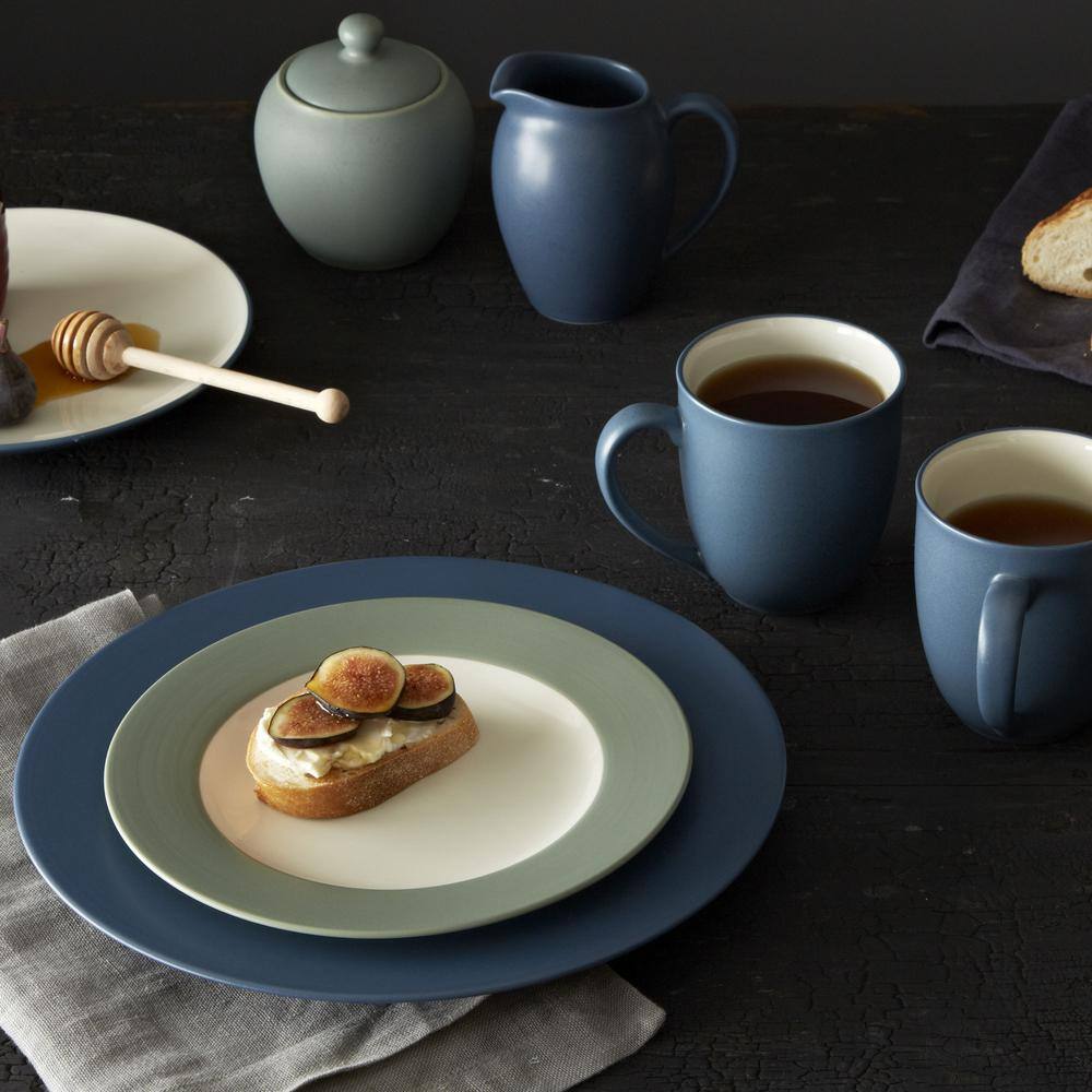 Blue Ceramic 12 oz. Microwave Safe Mug Set