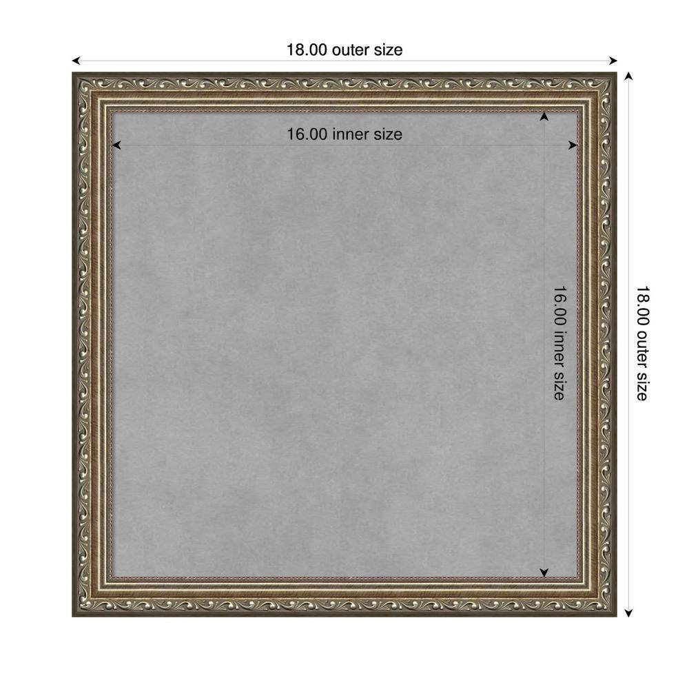 Parisian Silver Framed Grey Magnetic Memo Board 16x16