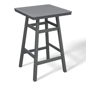 Laguna 30 in. Square HDPE Plastic All Weather Outdoor Patio Bar Height High Top Pub Table in Gray
