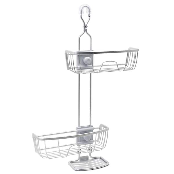 Better Homes & Gardens Adjustable Over The Shower Caddy with 2 Basket Shelves, Satin Nickel - Satin Nickel