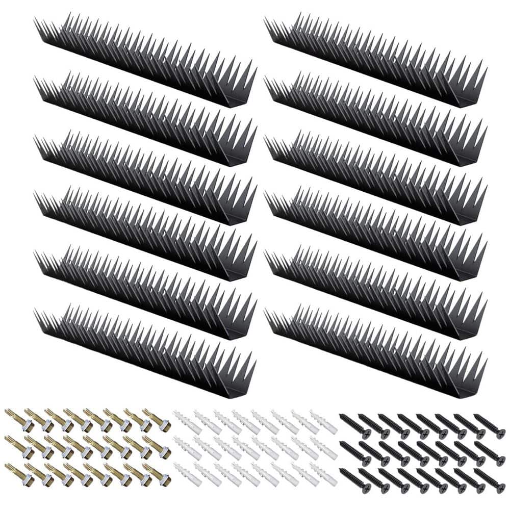 15.7 in. ft. 1.77 in. Anti Climb Security Bird Spikes Deterrent Heavy Duty Metal Home Garden Fence Outdoor 12 Pack price history on PriceWatchPro