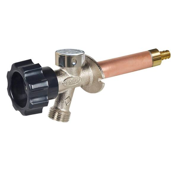Prier Products 1/2 in. x 8 in. Brass Crimp PEX Half-Turn Frost Free Anti-Siphon Outdoor Faucet Sillcock