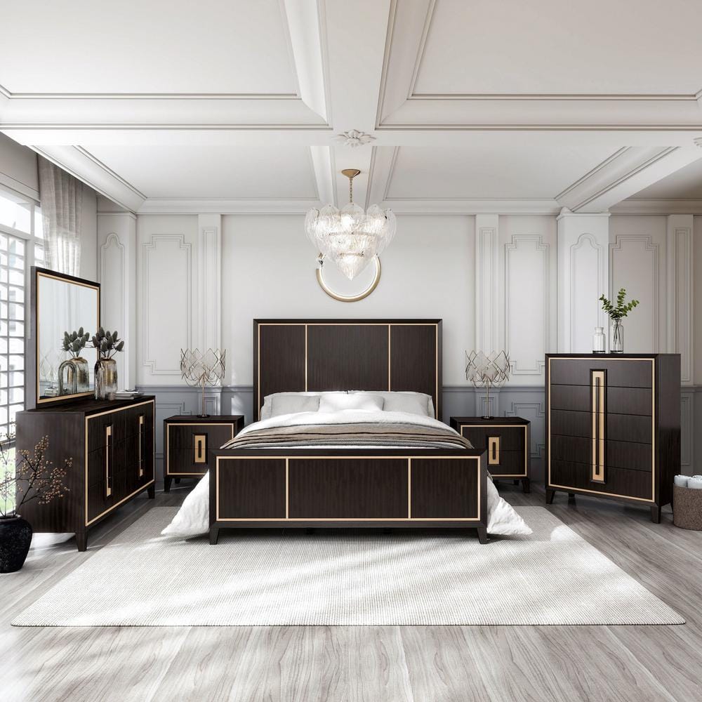 Espresso Colored Wood Modern Bedroom Set: Timeless Elegance Meets Contemporary Design