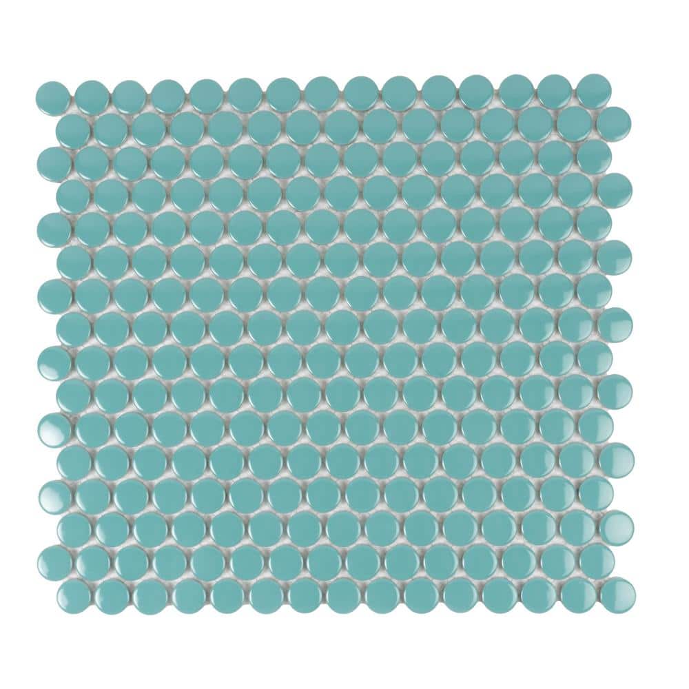 Cirkel 4 in. x 5 in. Glossy Turquoise Porcelain Mosaic Wall and Floor Sample Tile (0.14 sq. ft./Case) (1-Pack) price history on PriceWatchPro