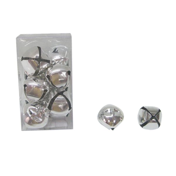 Home Accents Holiday 30 mm Metal Bell Silver Christmas Ornament (Count of 12)