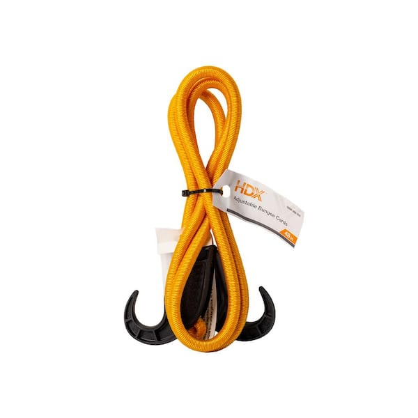 HDX 6 in - 48 in x 9mm Bungee Cord with Adjustable Hook, 1 pk JBS6