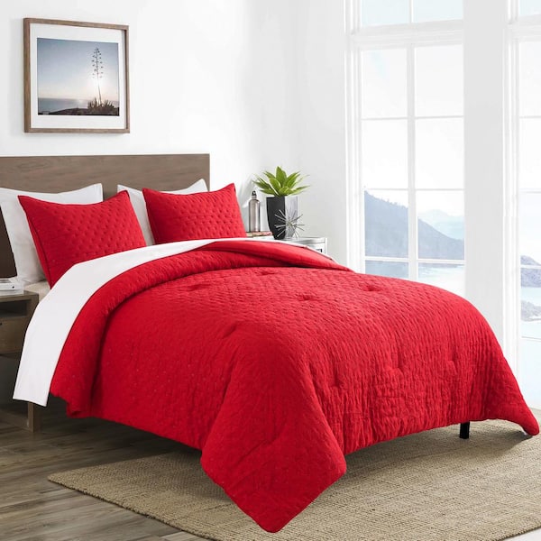 Home Collection 3 Piece Over Size Embossed Solid Color Coverlet Bedspread  New (Full/Queen, Burgundy)