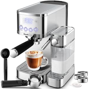 20-Bar 7 Cup Stainless Steel Espresso Machine with Automatic Milk Frothier and Temperature Display
