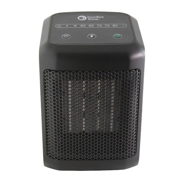 Comfort Zone 1500-Watt 9 in. Black Energy Save Digital Electric Ceramic Heater