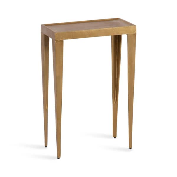 Rava 16 in. Gold Rectangle Metal End Table