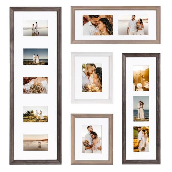Kate and Laurel Bordeaux Gray Picture Frame (Set of 5)