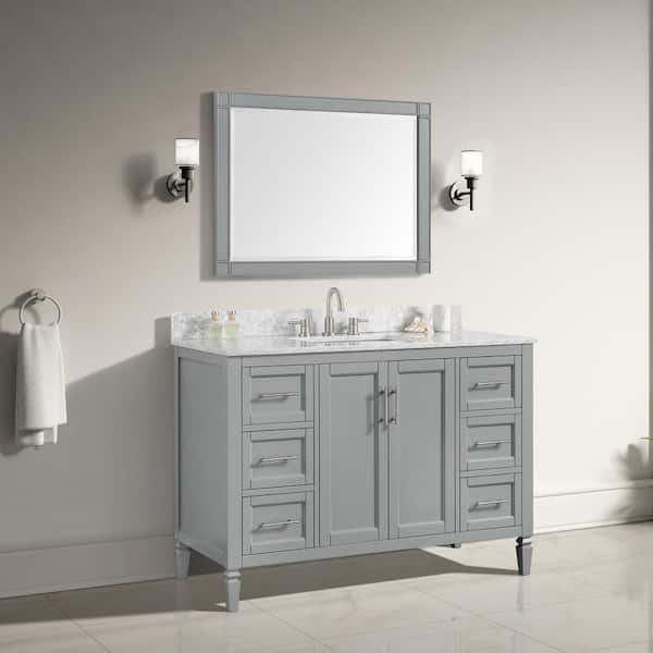 Stockham 48 in. W x 21.5 in. D x 34 in. H Bath Vanity Cabinet without Top in Chilled Gray