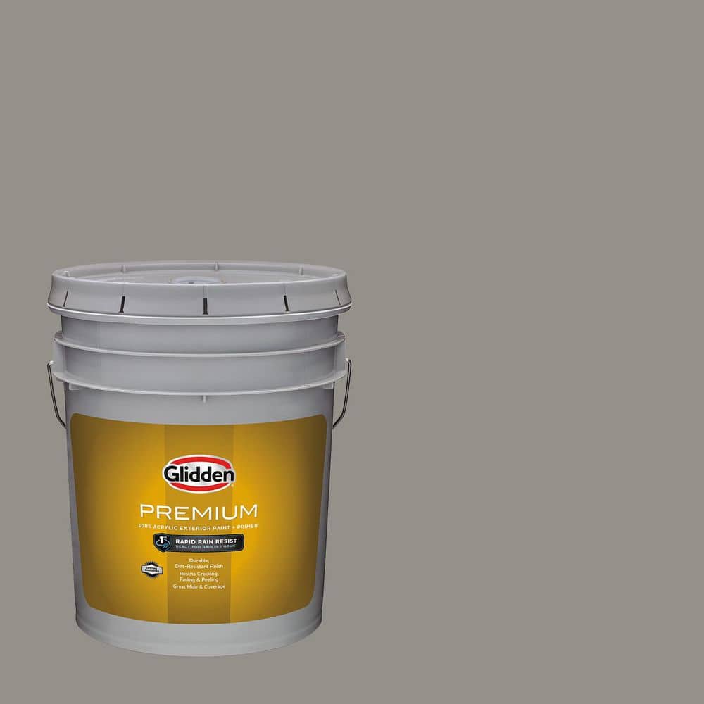 Glidden Premium - 5 gal. PPG0998-5 Mt. Rainier Flat Exterior Latex Paint