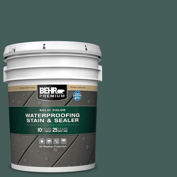 BEHR PREMIUM 5 gal. #SC-114 Mountain Spruce Solid Color Waterproofing Exterior Wood Stain and Sealer