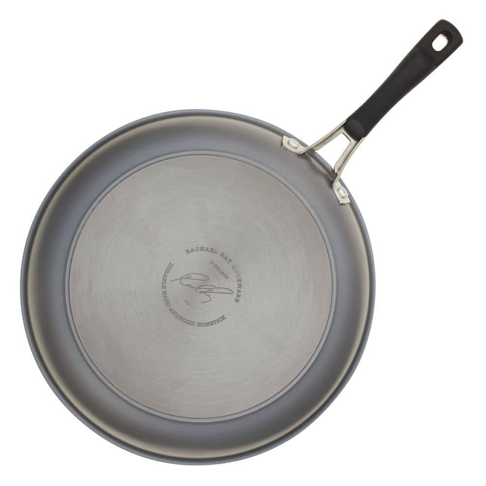 12.5-Inch Black Aluminum Nonstick Frying Pan with Ceramic Coating