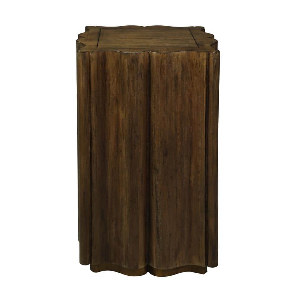 Darlington 14.5 in. Harvest Brown Hexagon Wood Accent Table