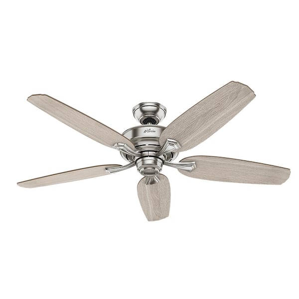 Indoor LED Brushed Nickel Ceiling Fan with Light NEW HUNTER Channing 52 in 
