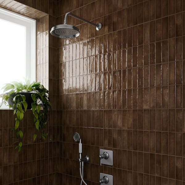 Spanish Artis Brown 12 in. x 24 in. Glazed Porcelain Wall Tile (5-Pcs, 10.76 sq. ft./Case)