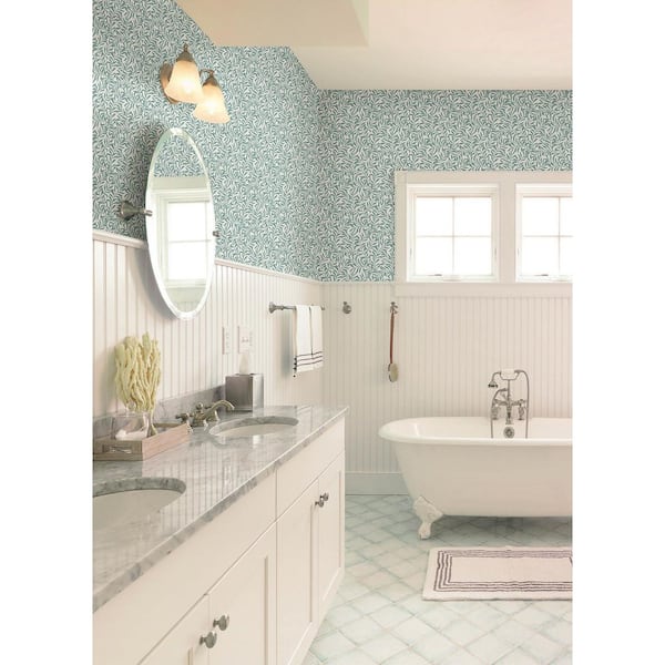 Green Wisley Vinyl Peel and Stick Wallpaper Roll