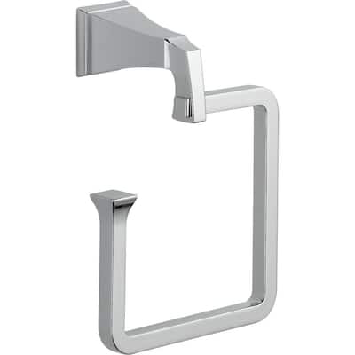 Dryden Wall Mount Square Open Towel Ring Bath Hardware Accessory in Polished Chrome