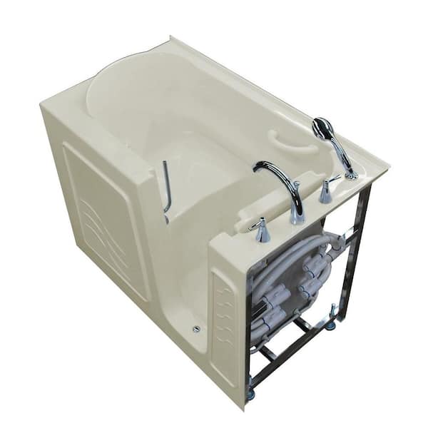 Universal Tubs Nova Heated 4.5 ft. Walk-In Non-Whirlpool Bathtub in Biscuit with Chrome Trim