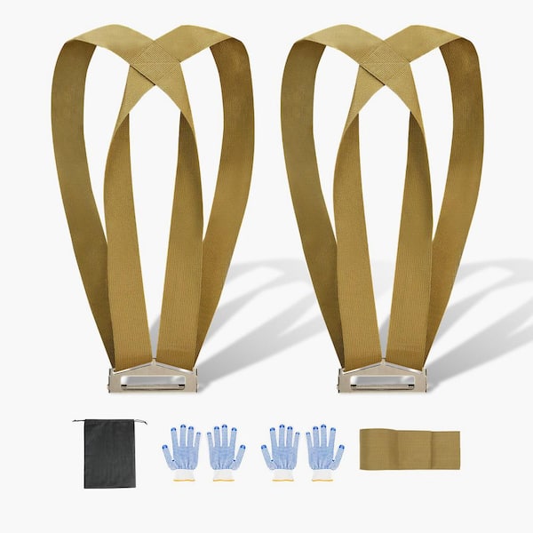 Moving Straps, Supports up to 1000 lbs. 2-Person Lifting/Moving w/ 2 Harness Straps and 1 Load-Bearing Strap, Adjustable