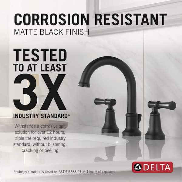 Chamberlain 8 in. Widespread 2-Handle Bathroom Sink Faucet Bundle In2ition Tub/Shower Trim and Rough-In in Matte Black