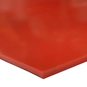Silicone 1/16 in. x 24 in. x 12 in. Red/Orange Commercial Grade 60A Rubber Sheet