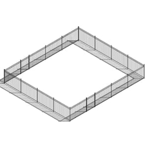 6 ft. x 8 ft. Heavy-Duty Steel Spaced Bar Pointed Pinnacle Top Flat Metal Fence Panel with 2 Gates (Set of 104 ft. )