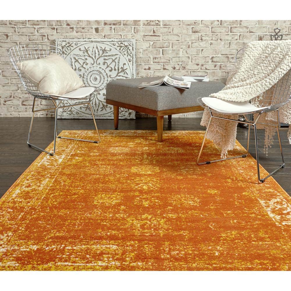 Casino Sofia Vintage Orange Rectangular Area Rug