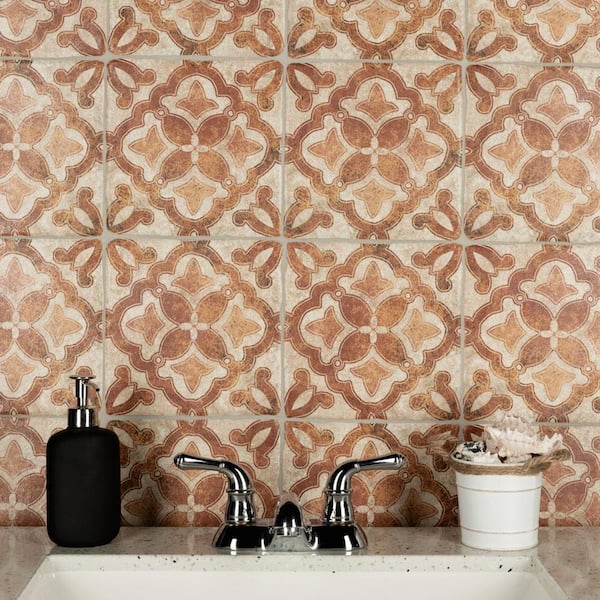 Costa Arena Decor Clover 7-3/4 in. x 7-3/4 in. Ceramic Floor and Wall Tile (10.75 sq. ft./Case)