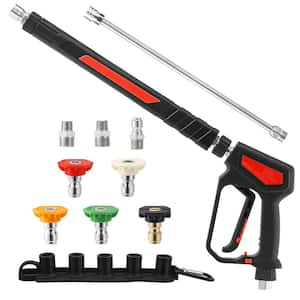 5000 PSI 1/4" Quick Connect Pressure Washer Gun, 12 GPM, Power Washer Gun with Stainless Steel Extension Wand for Gutter