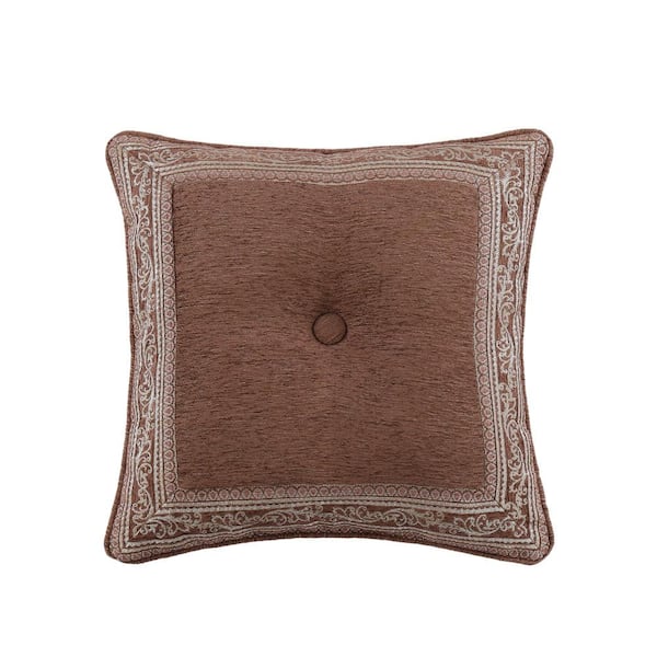 J QUEEN NEW YORK INC Wallace Terracotta Terracotta Polyester Border 18 in. Square Decorative Throw Pillow 18 in. L x 18 in. W