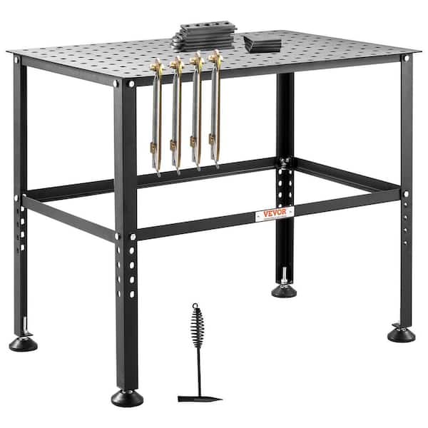 36 in. x 24 in. Welding Table 800 lbs. Heavy-Duty Work Bench with 0.63 in. Fixture Holes and Non-slip Foot Pads