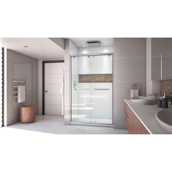 Encore 44 to 48 in. x 76 in. Semi-Frameless Bypass Shower Door in Brushed Nickel