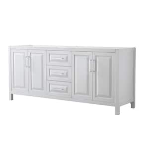 Daria 78.75 in. Double Bathroom Vanity Cabinet Only in White