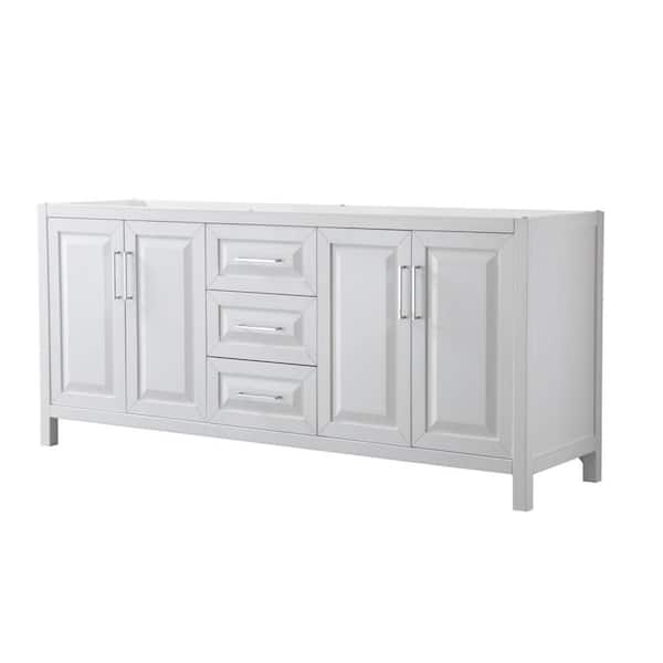 Wyndham Collection Daria 78.75 in. Double Bathroom Vanity Cabinet Only in White