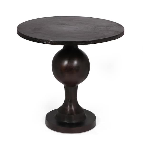 Noble House Finn 31 in. Aluminum Seats 3 Raw Bronze Round Metal Dining Table