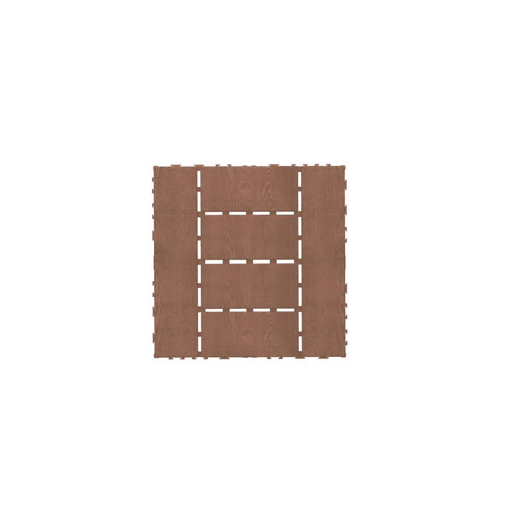 12 in. x 12 in. Waterproof Plastic Interlocking Deck Tiles in Brown for Poolside Balcony Backyard (Set of 44 Tiles) price history on PriceWatchPro