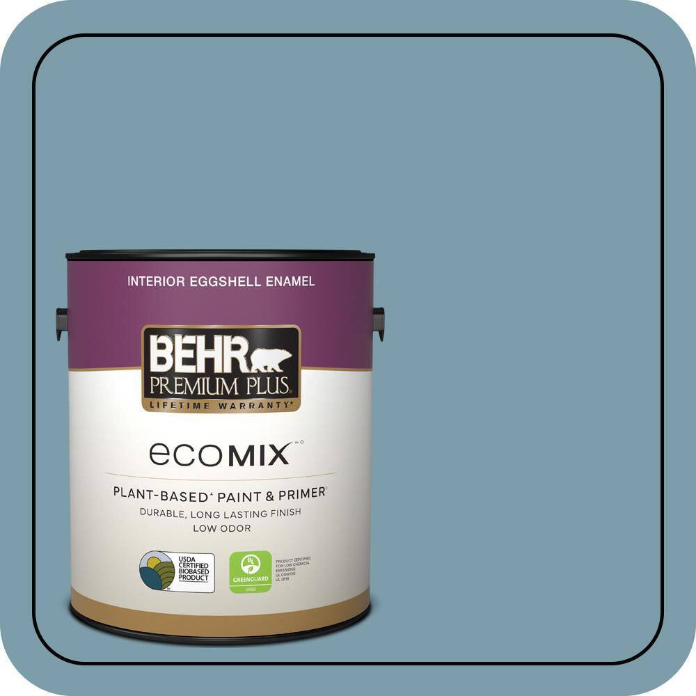 1 gal. #S470-4 Dolphin Blue Eggshell Enamel EcoMix Plant-Based Interior Paint & Primer price history on PriceWatchPro
