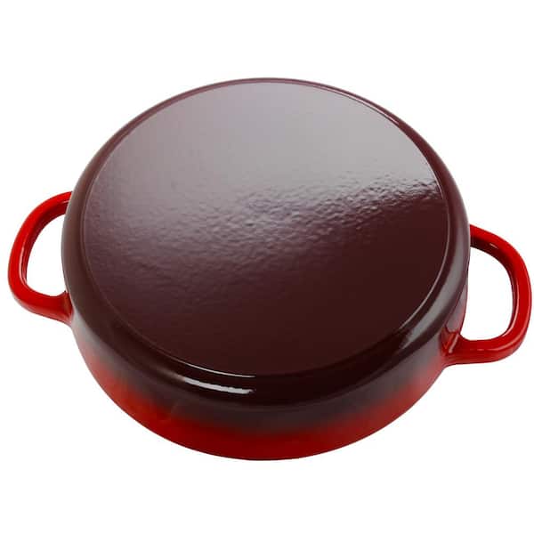 Crock Pot Zesty Flavors Enameled 5 Quart Cast Iron Round Braiser Pan with  Self - 9160698