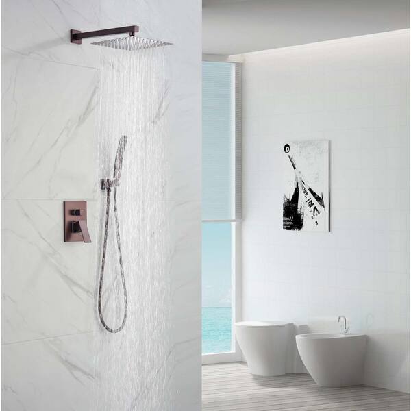 Shower System Wall Mounted with 10 in. Square Rainfall Shower head and