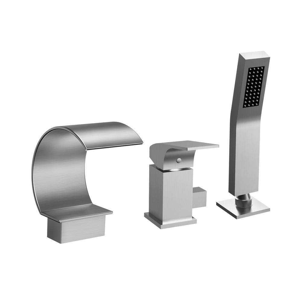 GRANDJOY Bathtub Faucet SingleHandle Deck Mount Roman Tub Faucet with