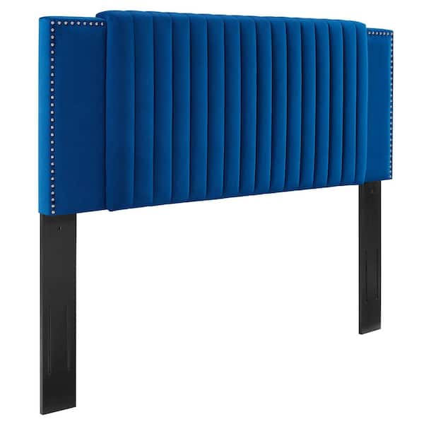 MODWAY Felicity Channel Tufted Performance Velvet Twin Headboard in Navy