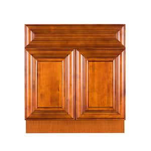 Cambridge Assembled 24 in. x 21 in. x 33 in. Bath Vanity Sink Base Cabinet with 2-Doors in Chestnut