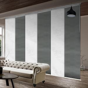 Heathered Rose Adjustable Sliding Single Rail Track with 23.5 in. Slates, Extendable 70 in. to 130 in. W x 94 in. L