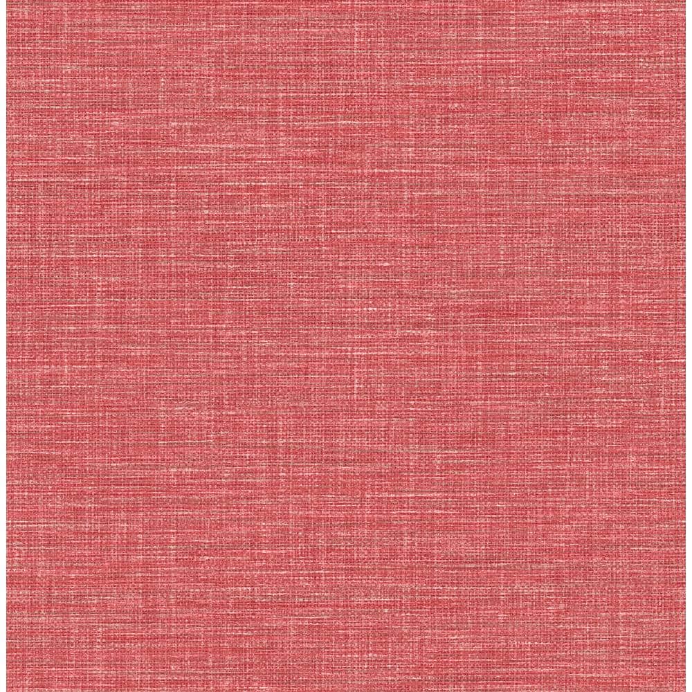 A-Street Prints Exhale Coral Faux Grasscloth Coral Wallpaper