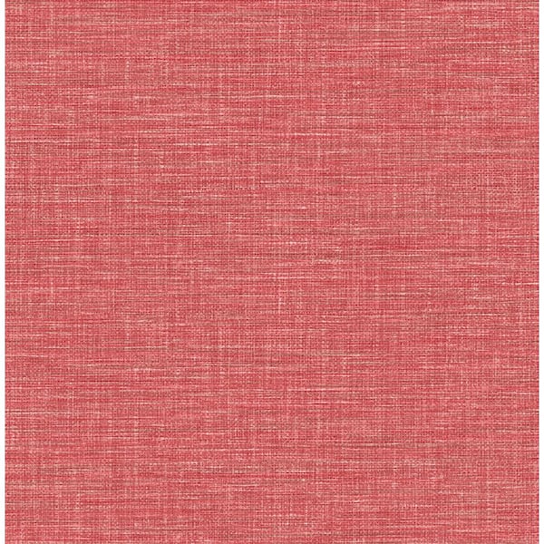 A-Street Prints Exhale Coral Faux Grasscloth Coral Wallpaper Sample