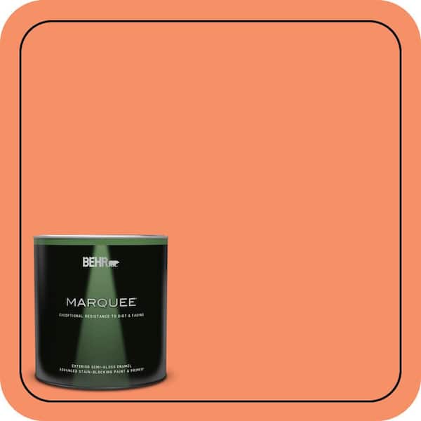 BEHR MARQUEE 1 qt. #210B-5 Tangerine Dream Semi-Gloss Enamel Exterior Paint & Primer